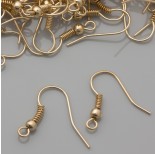 Zdjęcie - Bigle otwarte ze sprężynką i kulką real gold color 18mm